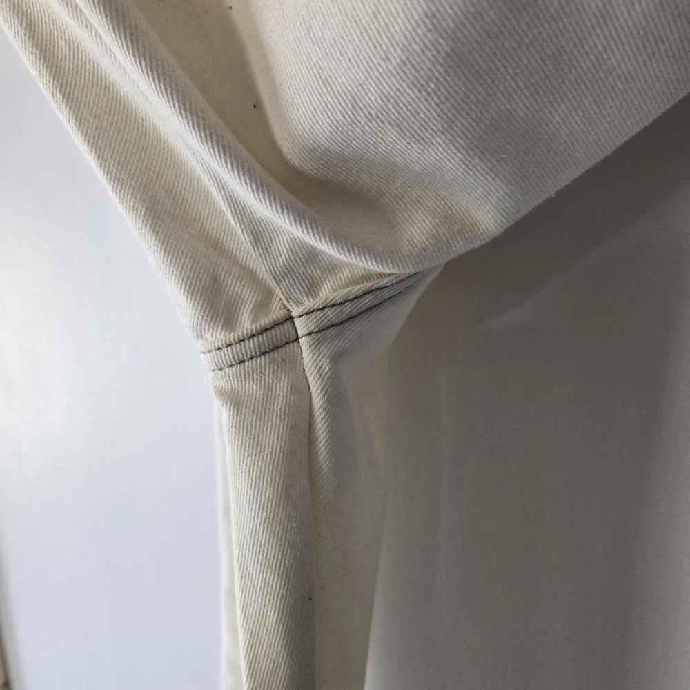 Future Collective Ivory White Overlap Mid Rise Tapered Leg Denim Jeans Size 6